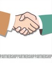 Partnership. Strong handshake. Vector hands