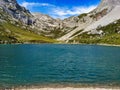 Partnunsee. Beautiful mountain lake above Partnun and St.Antonien near Davos. wanderlust. idyllic lake. Quality photo Royalty Free Stock Photo