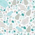 Partridge and Pears vector seamless pattern