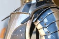 Parts of ancient knight's armor.Medieval concept