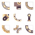 Parts of bearing colored icons