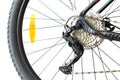 Parts of bicycle cassette chain rear derailleur wheel Royalty Free Stock Photo