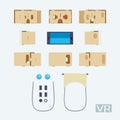 Parts of the cardboard virtual reality headset