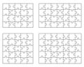 Parts of four white puzzles Royalty Free Stock Photo