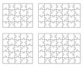 Parts of four white puzzles