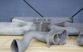 Parts object polyamide powder printed 3D printer Technology Multi Jet Fusion MJF Royalty Free Stock Photo
