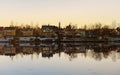 Parts of the Teg and Umea river district at sunset