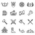 Viking nordic icon set.