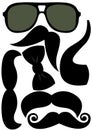 Party accessories man set - glasses, mustache, bow