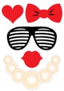 Party accessories set - glasses, necklace, lips