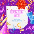 Party Announcement Invitation Festive Colorful Template