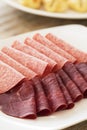 Sliced Salami and Bresaola Royalty Free Stock Photo