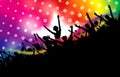 Rainbow lights party poster background design
