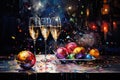 Party background celebrate festive year alcohol champagne drink christmas background holiday wine glass Royalty Free Stock Photo