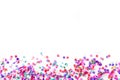 Party background. Party colorful confetti on white background. Royalty Free Stock Photo