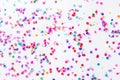 Party background. Party colorful confetti on white background. Royalty Free Stock Photo