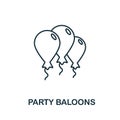 Party Ballons icon from party collection. Simple line element Party Ballons symbol for templates, web design and infographics