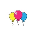 Party balloon vector icon symbol isolated on white background Royalty Free Stock Photo