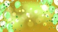 Party balloons illustration Clover leaves decorated transparent background of St Patrick`s Day. Poster or banner design Royalty Free Stock Photo