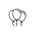Party balloons line icon, outline vector sign, linear style pictogram isolated on white