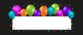 Party Banner With Balloons And Copy Space - Colorful Vector Illustration Isolated On Black Background Royalty Free Stock Photo