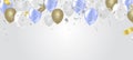 Party banner with blue balloons background. grand Opening Card luxury greeting rich Royalty Free Stock Photo