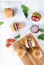 Party beef burgers sliders share Royalty Free Stock Photo