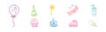 Party and Birthday Celebration Line Symbol and Icon Vector Set