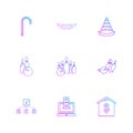 party , birthday , celebrations , anniversary , eps icons set vector Royalty Free Stock Photo