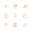 party , birthday , celebrations , anniversary , eps icons set vector Royalty Free Stock Photo