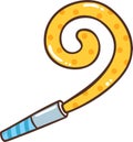party blower cartoon doodle hand drawn Royalty Free Stock Photo