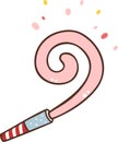 party blower cartoon doodle hand drawn Royalty Free Stock Photo