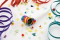 Party blower with confetti and Royalty Free Stock Photo