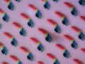 Party blower pattern on pink Royalty Free Stock Photo