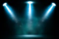 Party blue light smoke on stage background Royalty Free Stock Photo