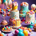 Party cakes and desserts