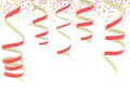 Party carnival streamers red isolated in white for background - 3d rendering