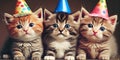Party cats wearing hats Royalty Free Stock Photo