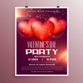 Party celebration flyer for valentines day Royalty Free Stock Photo