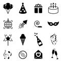 Party and celebration icon set Royalty Free Stock Photo