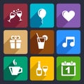 Party and Celebration icons set 29 Royalty Free Stock Photo