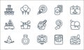 party and celebration line icons. linear set. quality vector line set such as pool party, smartphone, fun hat, cigarette, whiskey