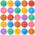 Party celebration thin line icons set. Birthday, holidays, event, carnival festive. Basic party elements icons Royalty Free Stock Photo