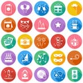 Party celebration thin line icons set. Birthday, holidays, event, carnival festive. Party elements icons collection Royalty Free Stock Photo