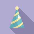Party child hat icon flat vector. Celebrate anniversary