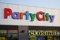 Party City Holdco Inc. exterior signage at store closing location.