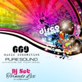 PArty Club Flyer for Music event with Explosion of colors Royalty Free Stock Photo