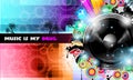 PArty Club Flyer for Music event PArty Club Flyer for Music event with Explosion of colors. with Explosion of colors. Royalty Free Stock Photo