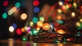 Party - Colorful Bokeh And Retro String Lights In Festive Background Royalty Free Stock Photo