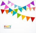 Party Concept Banner Card with Buntings Garland Flag. Vector